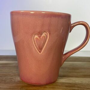 Starbucks 2006 Pink Heart Mug Carved Etched Love Romantic Bride Wedding Shower